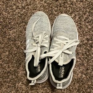I’m selling gray and white Adidas in size 7.5 in womens.